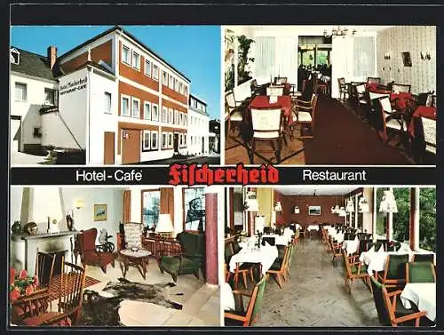 AK Manderscheid, Hotel-Restaurant Fischerheid, Bes. Richard Dietzel, von der Strasse aus und Inneres