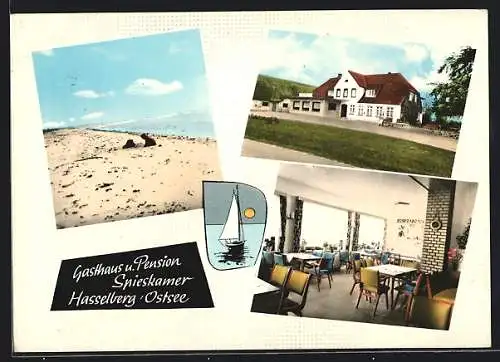 AK Hasselberg /Ostsee, Gasthaus und Pension Spieskamer