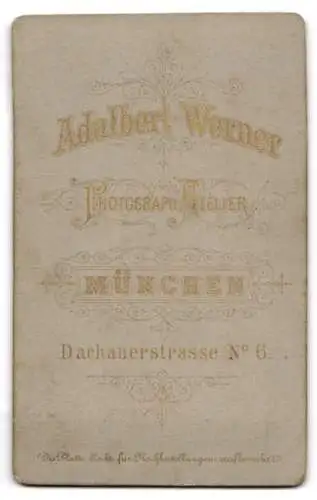 Fotografie Adalbert Werner, München, Dachauerstr. 6, Junger Soldat mit Koteletten u. Bart