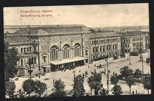 AK Strassburg, Blick auf den Bahnhof