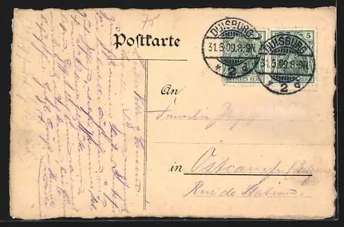 AK Duisburg, Ansicht der Tonhalle, Wappen