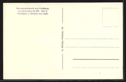 AK Menzenschwand am Feldberg, Gasthaus-Pension Zur Linde