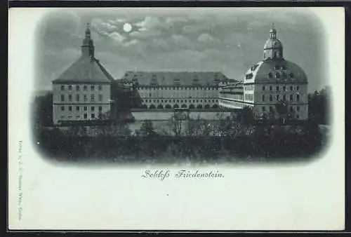 Mondschein-AK Gotha, Schloss Friedenstein