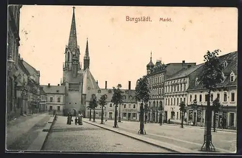 AK Burgstädt, Marktplatz