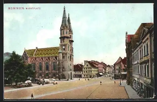 AK Meiningen, Marktplatz mit Kirche