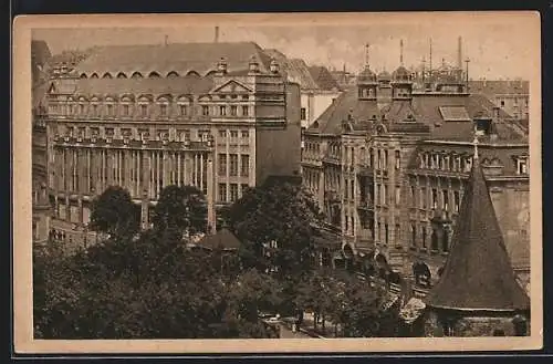 AK Plauen i. V., Blick auf den Postplatz