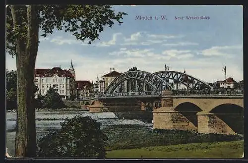 AK Minden i. W., Neue Weserbrücke