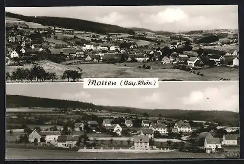 AK Motten /Bay. Rhön, Panorama der Stadt