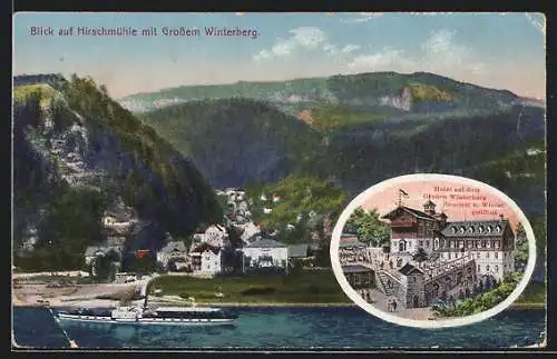 AK Bad Schandau, Hotel auf dem Grossen Winterberg, Hirschmühle