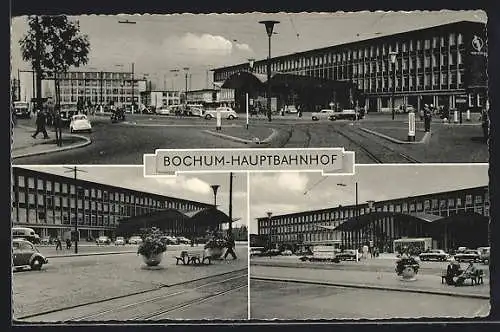 AK Bochum, Hauptbahnhof, VW-Käfer