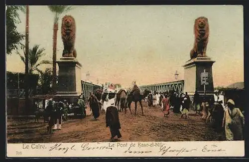AK Le Caire, Le Pont de Kasr-el-Nil