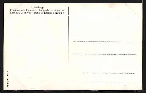 Künstler-AK Friedrich Perlberg: Memphis, Statue of Ramses