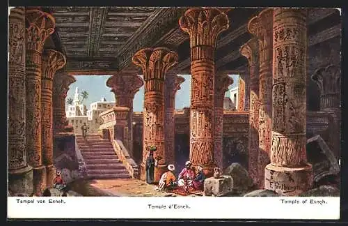 Künstler-AK F.Perlberg: Temple von Esneh