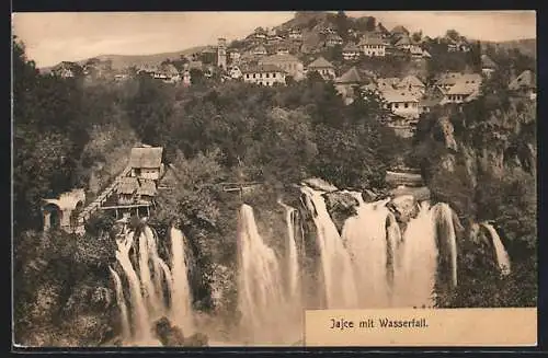 AK Jajce, Ortsansicht mit Wasserfall