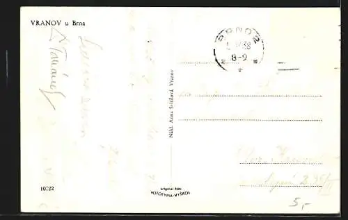 AK Vranov u Brna, Ortsansicht mit Kirche