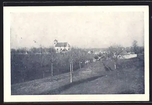 AK Slavkov, Kirchlein der Gemeinde Pratze, des Schlüssels der Schlacht bei Austerlitz