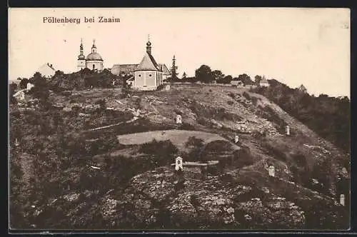 AK Znaim, Pöltenberg mit den Kirchen