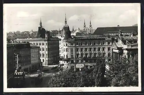 AK Brünn, Blick zum Theaterplatz