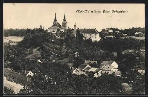 AK Vranov u Brna (Mor. Svycarsko), Ortsansicht von einer Anhöhe aus