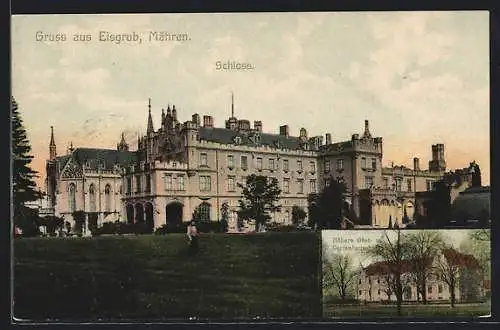 AK Eisgrub in Mähren, Schloss, Höhere Obst - und Gartenbauschule