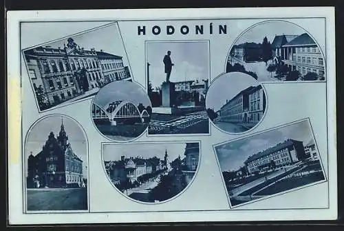 AK Hodonin, Acht Ansichten aus der Stadt