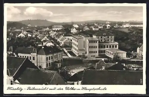 AK Misslitz, Teilansicht mit Volks- u. Hauptschule