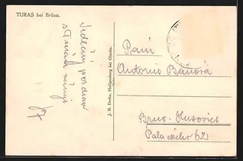 AK Turas bei Brünn, Blick zur Kirche