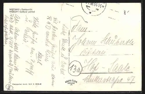 AK Wischau, Totalansicht aus der Vogelschau