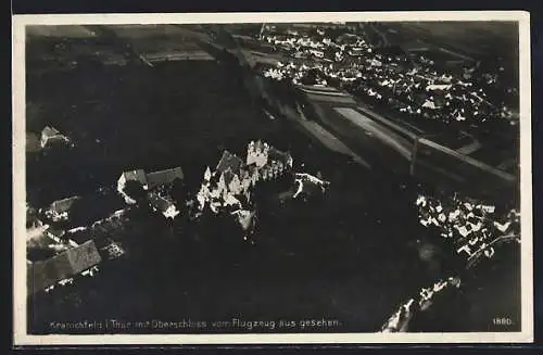 AK Kranichfeld, Fliegeraufnahme des Ortes mit dem Oberschloss