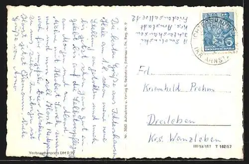 AK Ichtershausen / Thürg., Kirche, Brunnen im Park, Schwimmbad