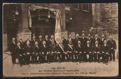 AK Berlin-Charlottenburg, Gründer des Vereins ehemaliger Kameraden des 3. Unterelsässischen Infanterie-Regiments No.138