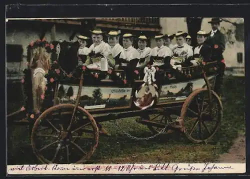 AK Bad Tölz, Männer bei einer Leonhardifahrt