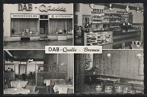 AK Bremen, Gaststätte DAB-Quelle, Inh. Rudolf Kniefert, Innenansicht