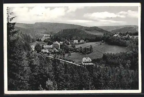 AK Hammerleubsdorf, Gesamtansicht von einem Berg aus