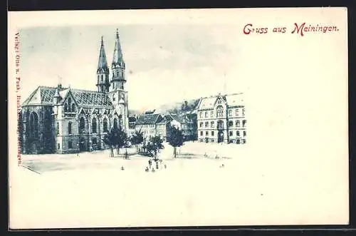 AK Meiningen, Ortspartie mit Kirche