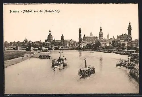 AK Dresden, Altstadt von der Marienbrücke