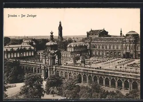 AK Dresden, Der Zwinger aus der Vogelschau