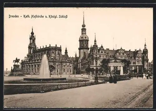AK Dresden, Kath. Hofkirche und Königl. Schloss