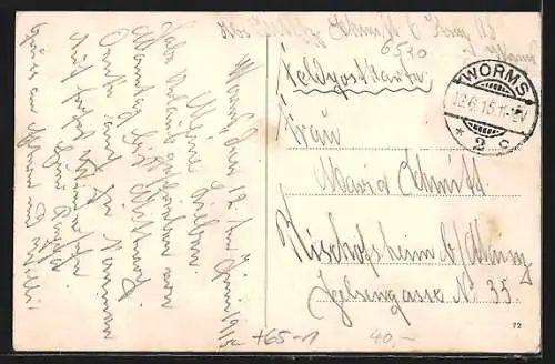 AK Worms a. Rh., Blick zum Bahnhof