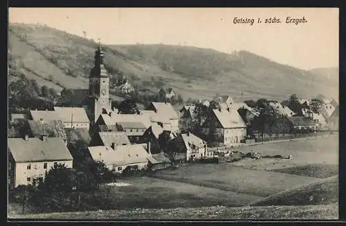 AK Geising, Teilansicht mit Kirche