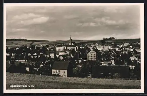 AK Dippoldiswalde i. Sa., Ortsansicht mit Umland