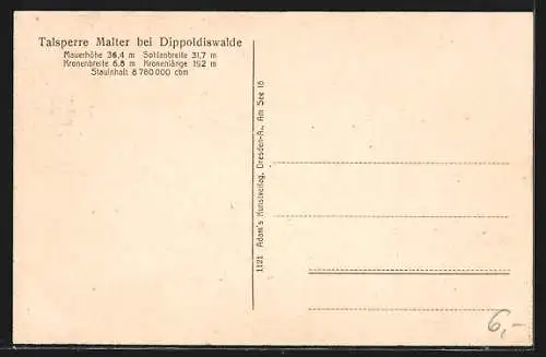 AK Dippoldiswalde i. Sa., Talsperre Malter