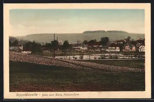 AK Dippoldiswalde, Blick nach König Johann-Turm