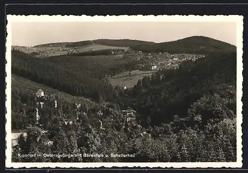 AK Kipsdorf /Osterzgebirge, Ortsansicht mit Bärenfels und Schellerhau