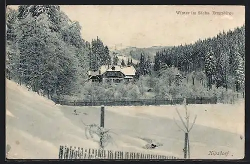 AK Kipsdorf, Winter im Sächs. Erzgebirge