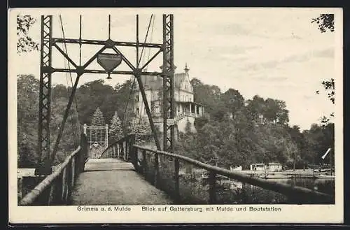 AK Grimma, Neue Muldenbrücke bei der Gattersburg