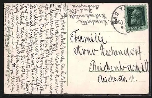 AK Bad Tölz, Totalansicht von links der Isar aus