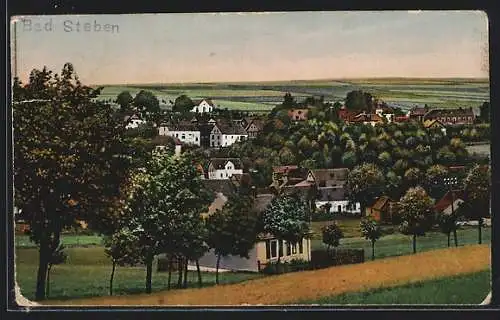 AK Bad Steben, Ortsansicht von einem Berg aus