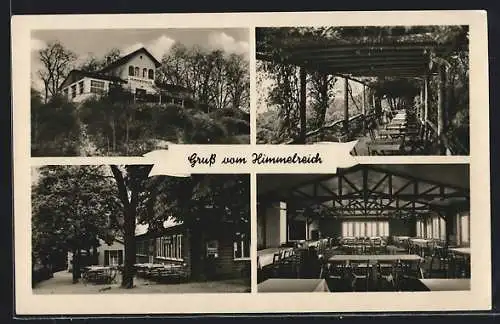 AK Bad Kösen, Berggasthaus Himmelreich, Innenansicht, Terrasse