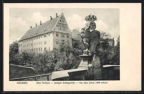 AK Grimma, Altes Schloss-jetziges Amtsgericht-vor dem Jahre 1200 erbaut